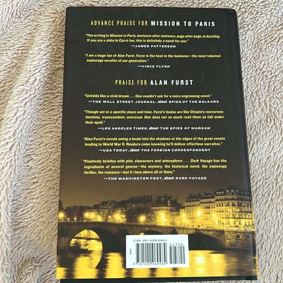☀️Hardcover spy fiction by Alan Furst, Mission to Paris, novel like new - Picture 6 of 7